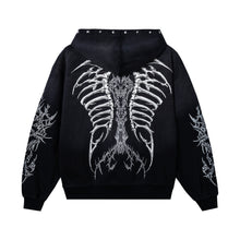 Load image into Gallery viewer, CRADLE OF BONES STUDDED ZIP WASHED BLACK
