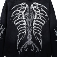 Load image into Gallery viewer, CRADLE OF BONES STUDDED ZIP WASHED BLACK
