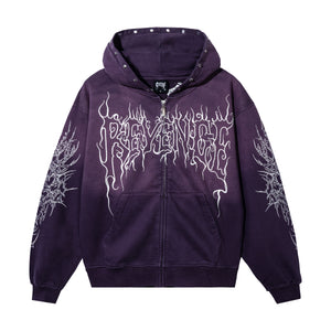 CRADLE OF BONES STUDDED ZIP WASHED PURPLE – Revenge Official