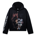 HEAVY METAL SPLIT ZIP WASHED BLACK