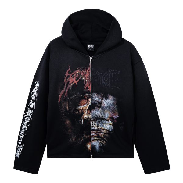 HEAVY METAL SPLIT ZIP WASHED BLACK