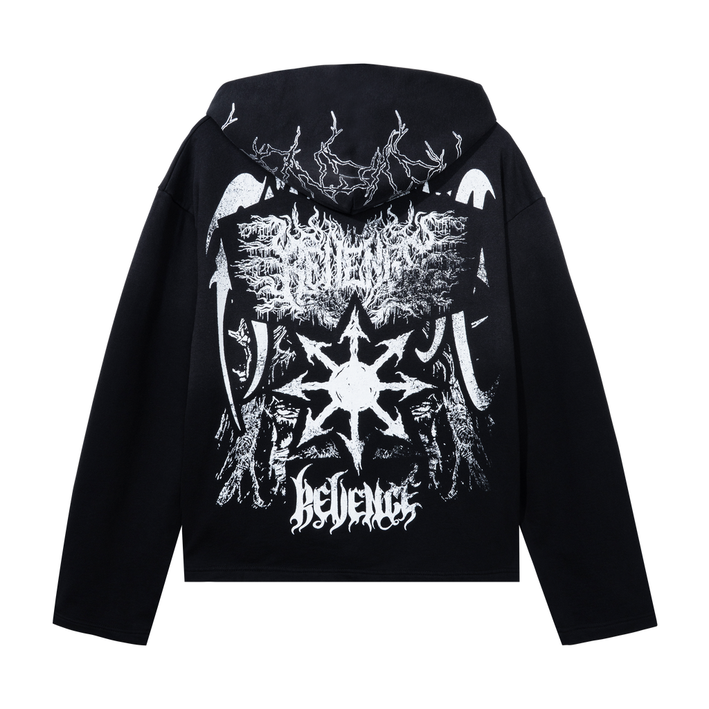 HEAVY METAL SPLIT ZIP WASHED BLACK