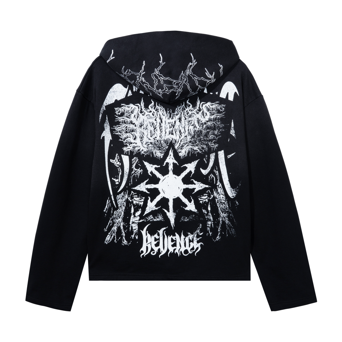 HEAVY METAL SPLIT ZIP WASHED BLACK