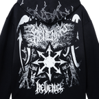 HEAVY METAL SPLIT ZIP WASHED BLACK
