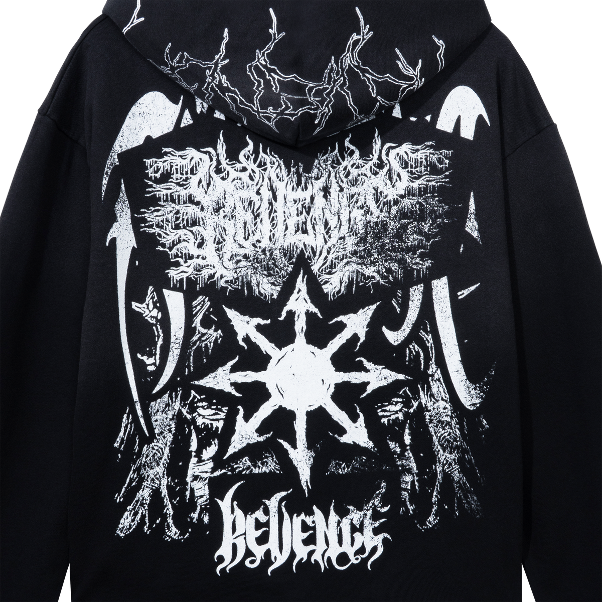 HEAVY METAL SPLIT ZIP WASHED BLACK