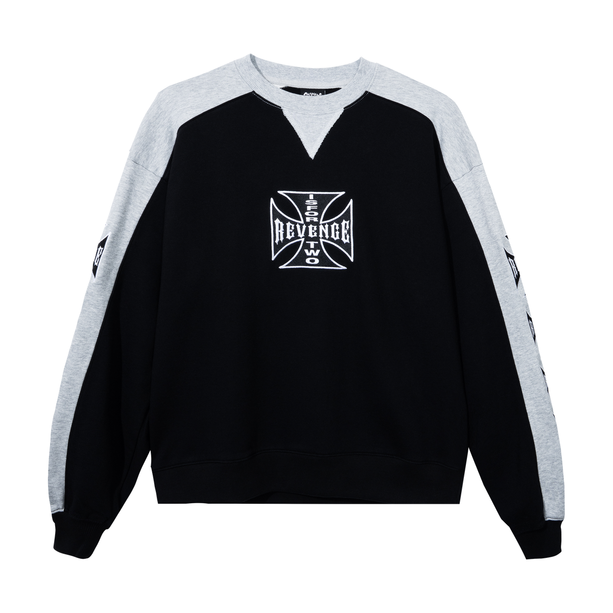 CHOPPER EMBROIDERED CREWNECK BLACK/HEATHER GREY