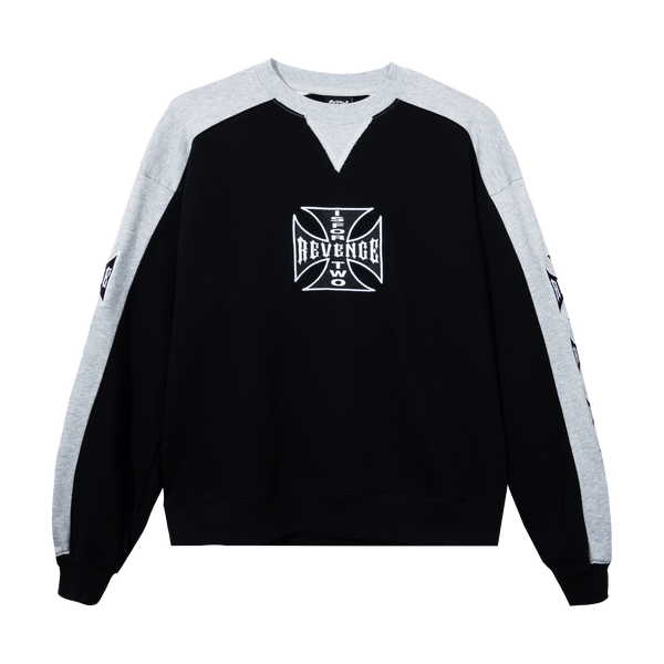 CHOPPER EMBROIDERED CREWNECK BLACK/HEATHER GREY