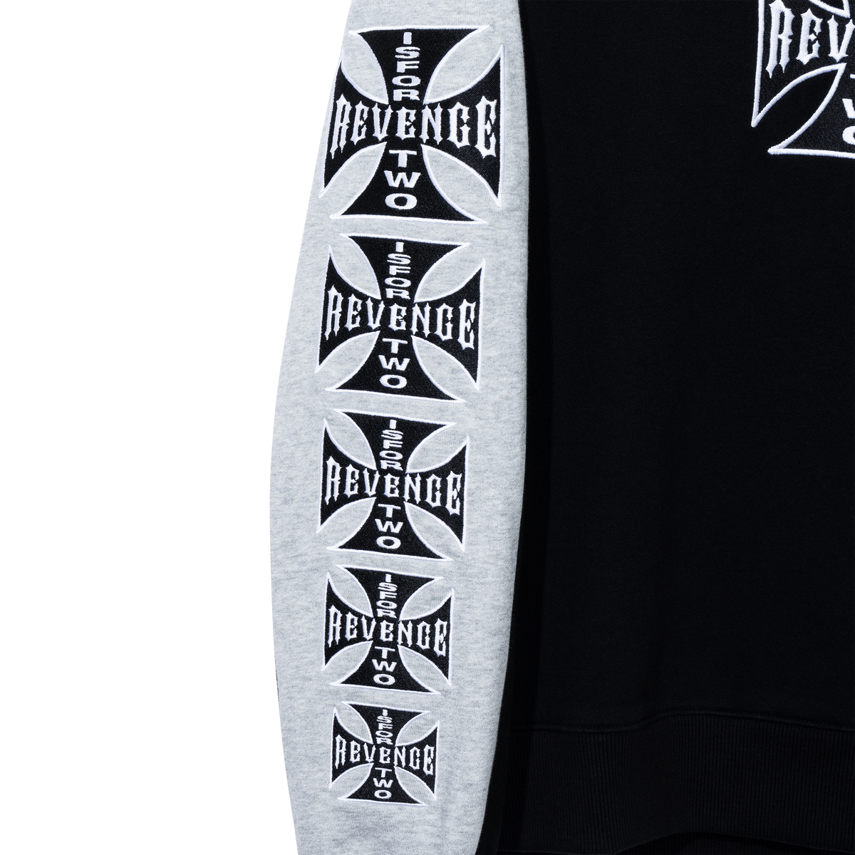 CHOPPER EMBROIDERED CREWNECK BLACK/HEATHER GREY