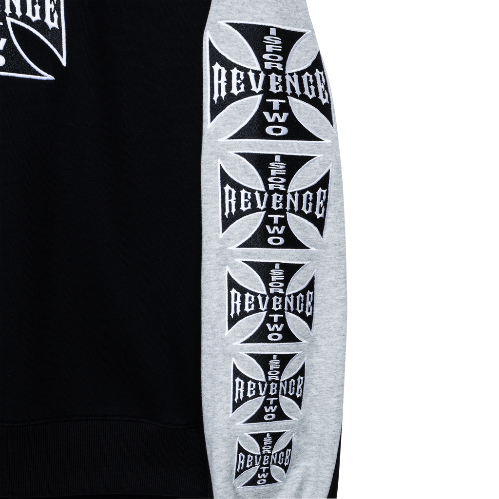 CHOPPER EMBROIDERED CREWNECK BLACK/HEATHER GREY