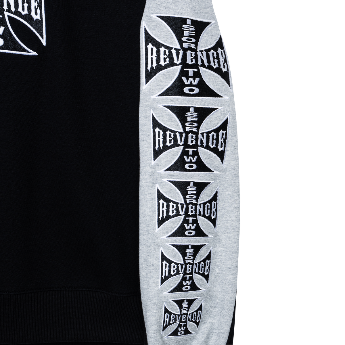CHOPPER EMBROIDERED CREWNECK BLACK/HEATHER GREY