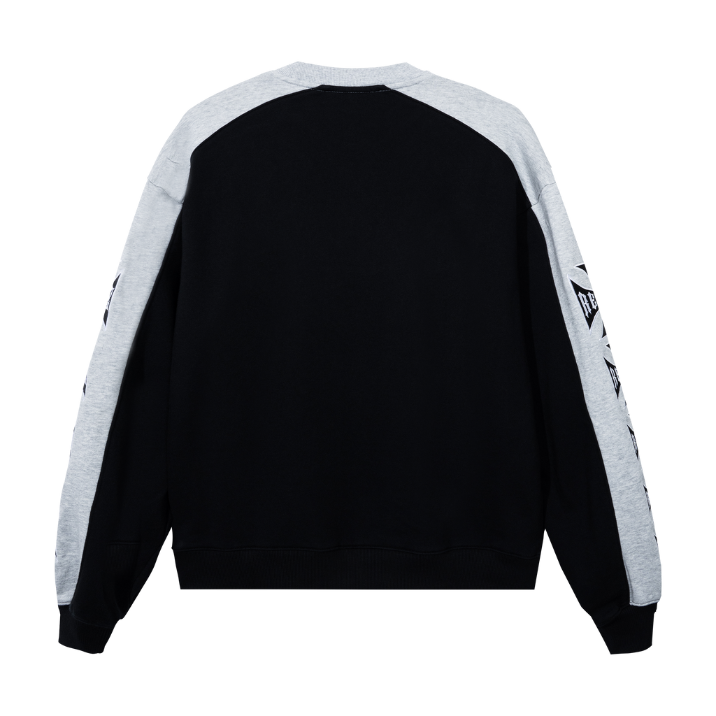 CHOPPER EMBROIDERED CREWNECK BLACK/HEATHER GREY