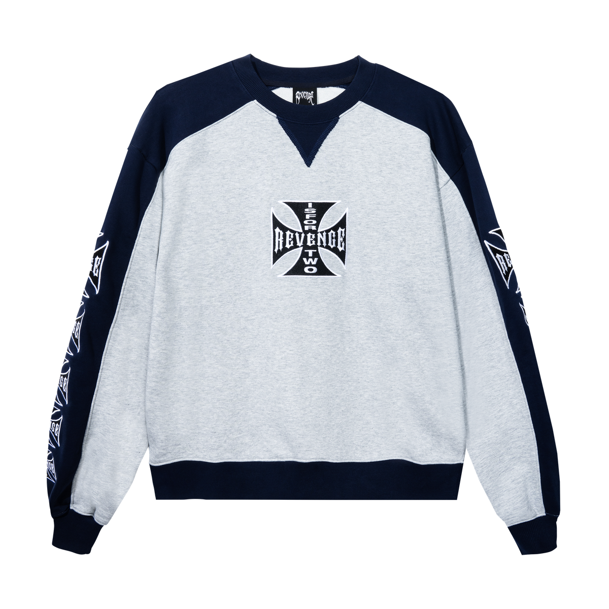 CHOPPER EMBROIDERED CREWNECK HEATHER GREY/NAVY