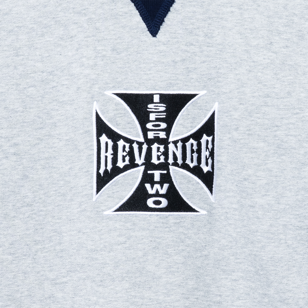CHOPPER EMBROIDERED CREWNECK HEATHER GREY/NAVY