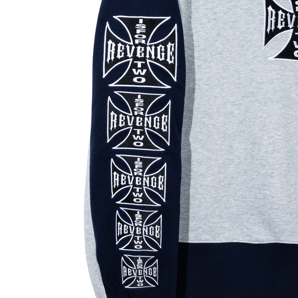 CHOPPER EMBROIDERED CREWNECK HEATHER GREY/NAVY