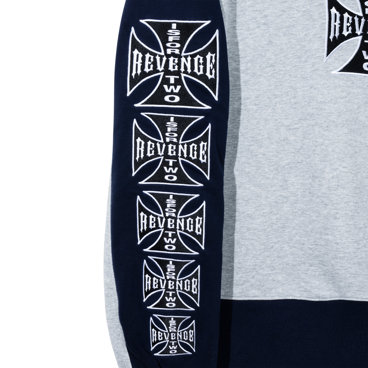 CHOPPER EMBROIDERED CREWNECK HEATHER GREY/NAVY