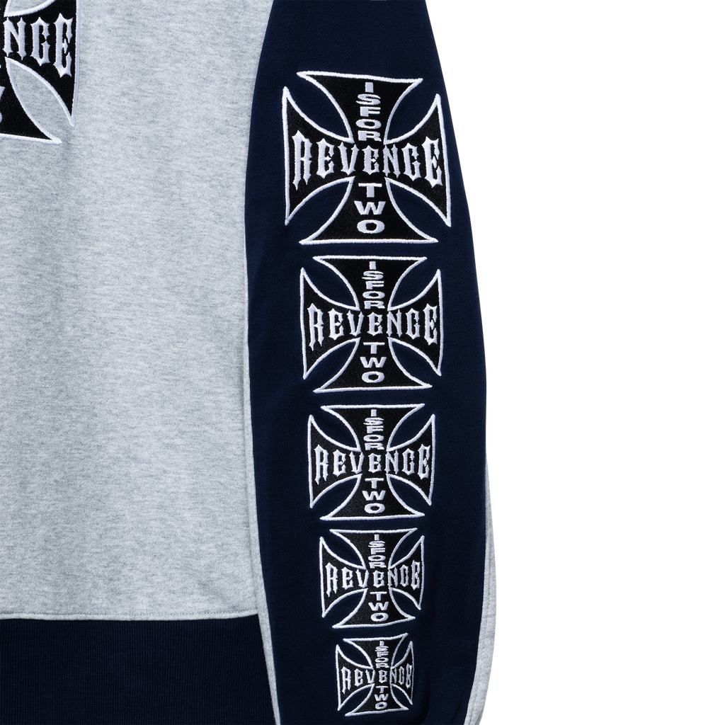 CHOPPER EMBROIDERED CREWNECK HEATHER GREY/NAVY