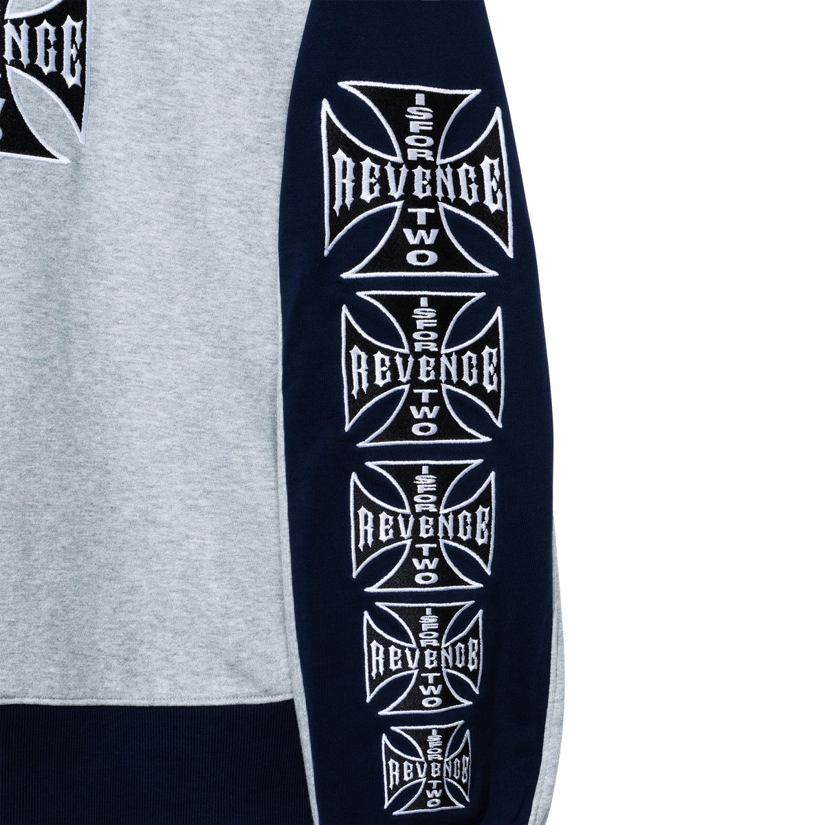 CHOPPER EMBROIDERED CREWNECK HEATHER GREY/NAVY