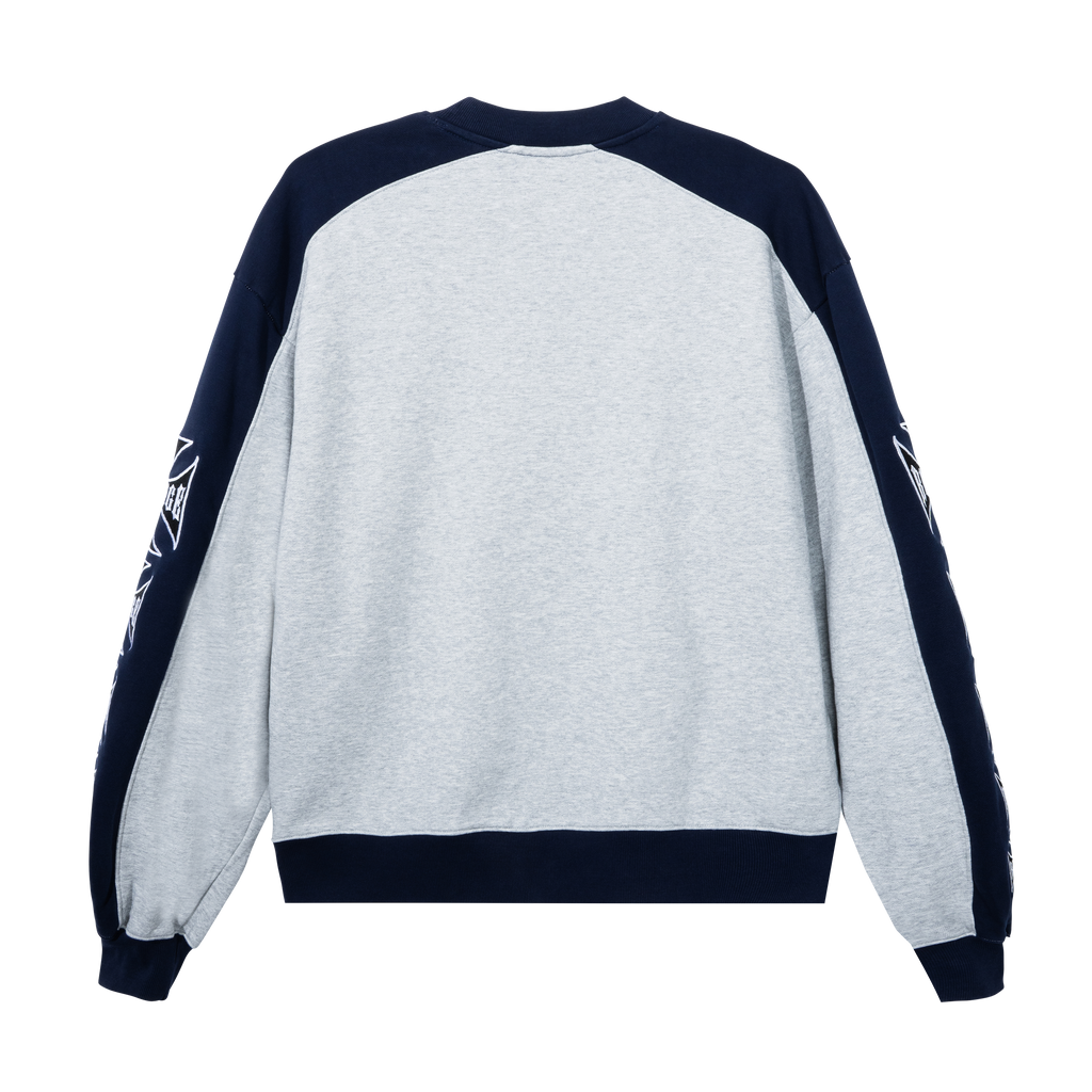 CHOPPER EMBROIDERED CREWNECK HEATHER GREY/NAVY