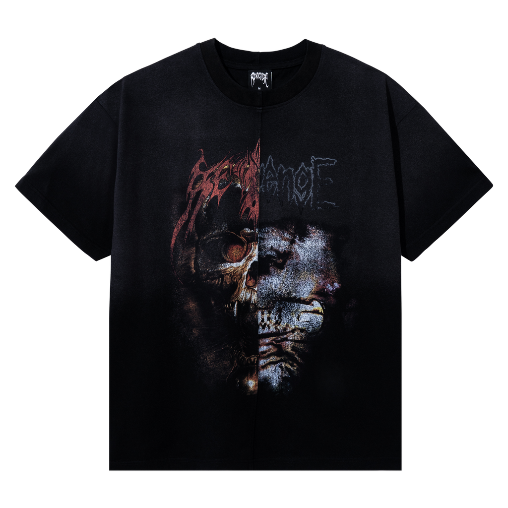 HEAVY METAL SPLIT TEE BLACK