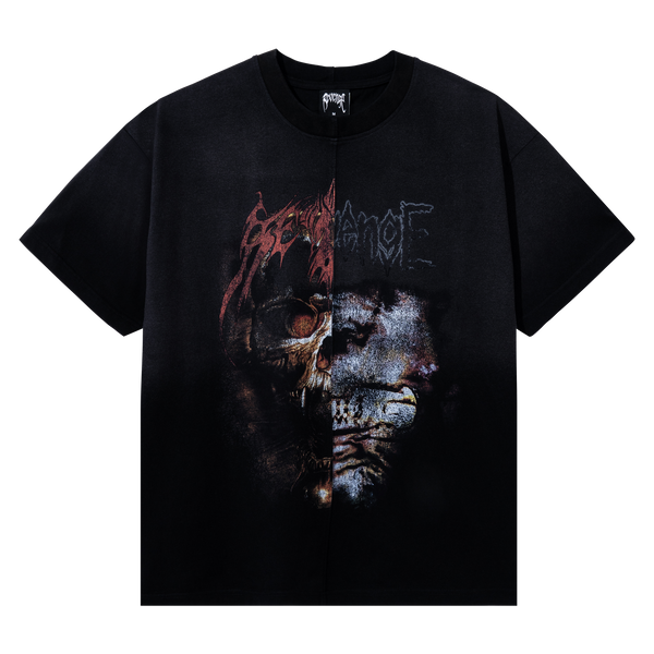 HEAVY METAL SPLIT TEE BLACK