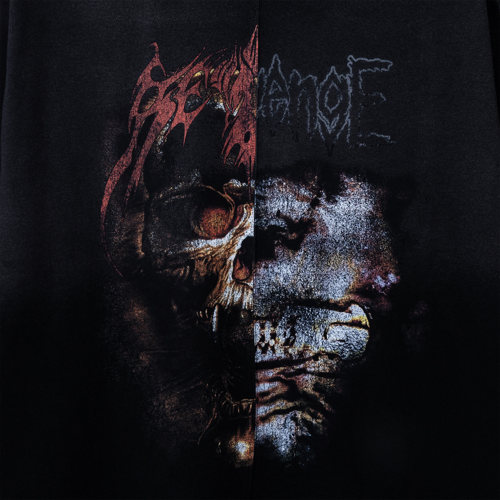 HEAVY METAL SPLIT TEE BLACK
