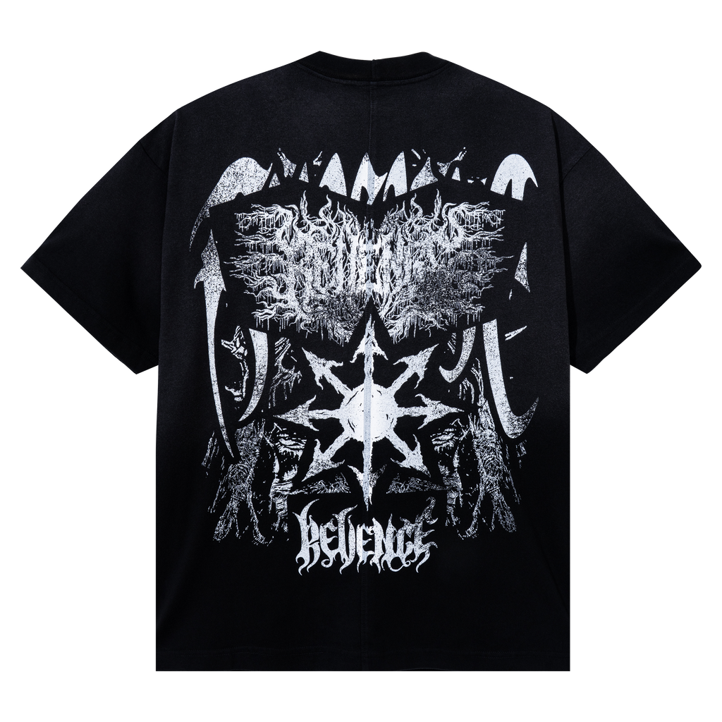 HEAVY METAL SPLIT TEE BLACK