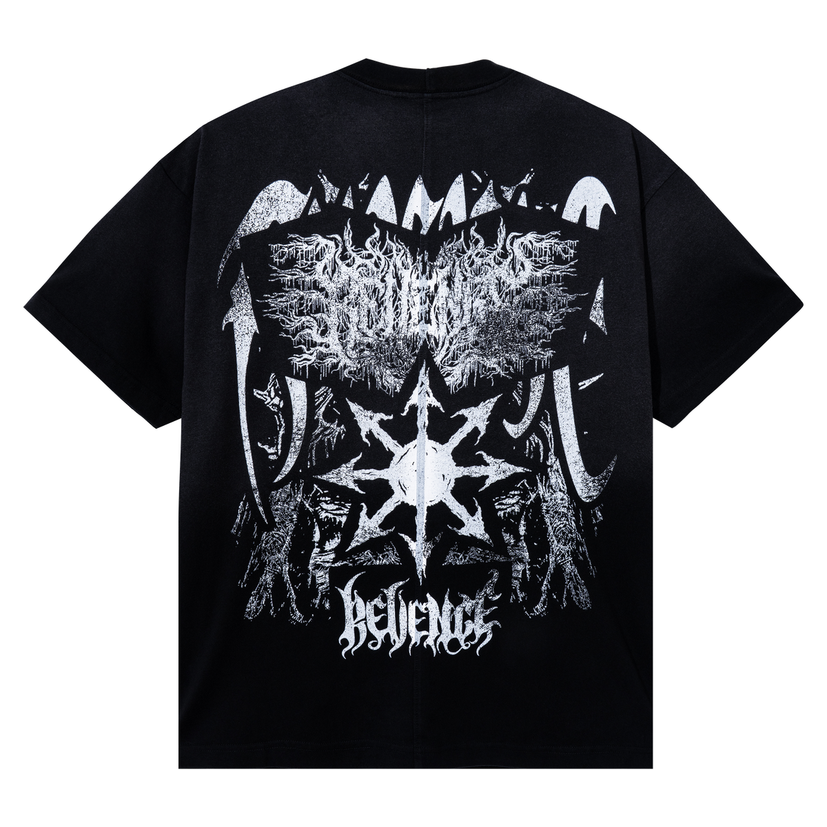HEAVY METAL SPLIT TEE BLACK