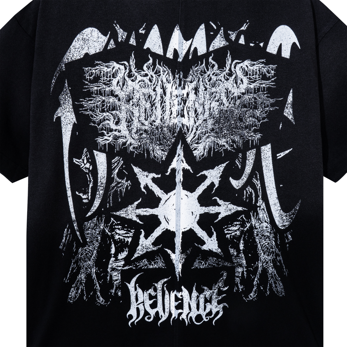HEAVY METAL SPLIT TEE BLACK