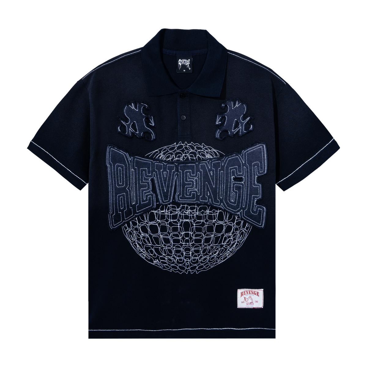 DESOLATE EMBROIDERED POLO WASHED NAVY