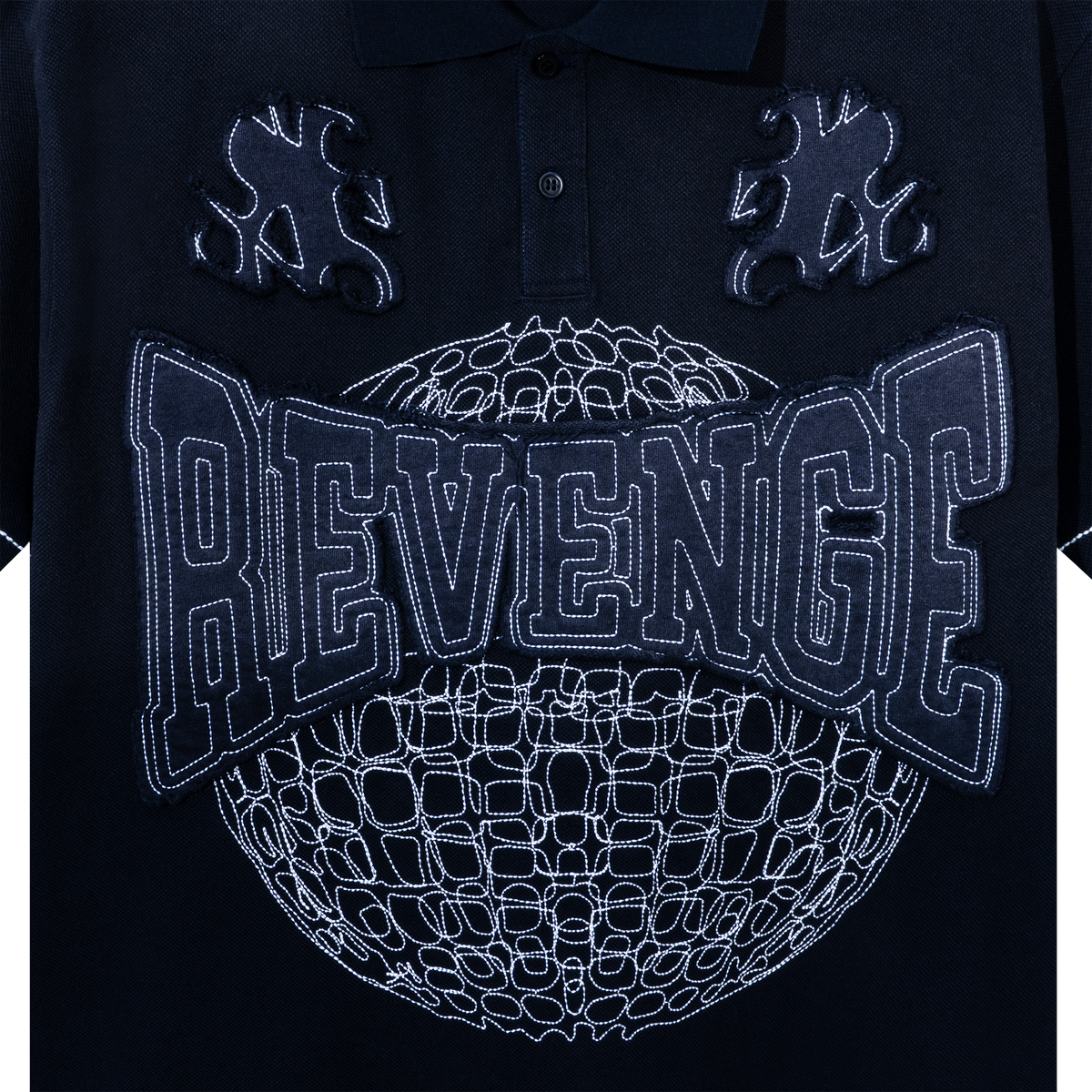 DESOLATE EMBROIDERED POLO WASHED NAVY