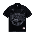 DESOLATE EMBROIDERED POLO WASHED BLACK