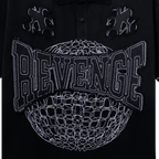 DESOLATE EMBROIDERED POLO WASHED BLACK