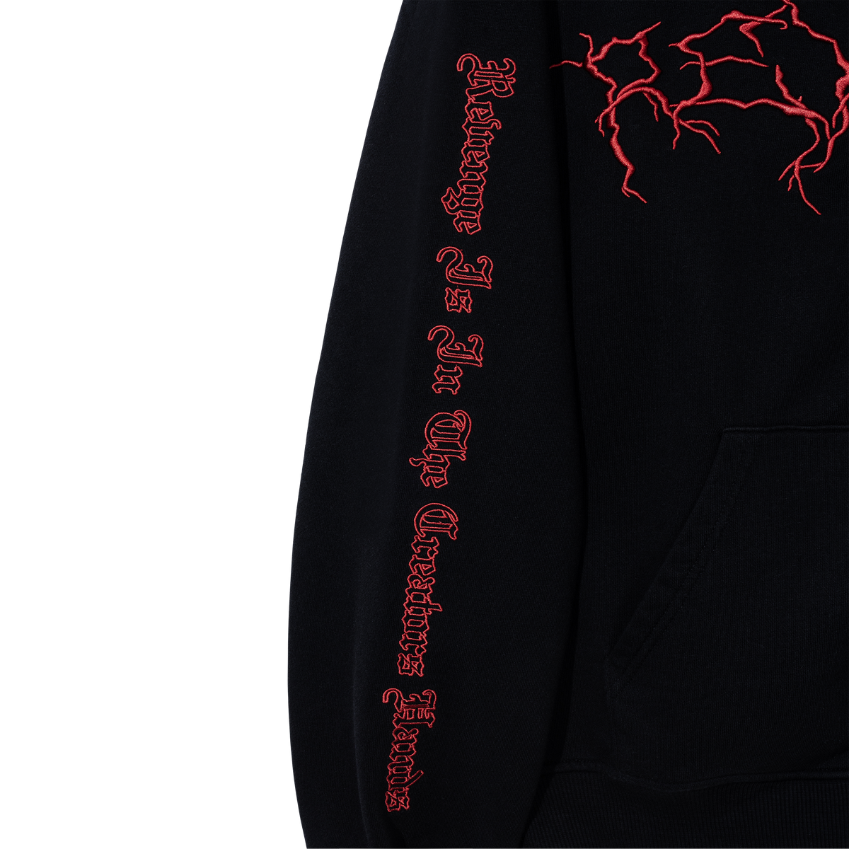 LIGHTNING LOGO EMBROIDERED ZIP BLACK/RED