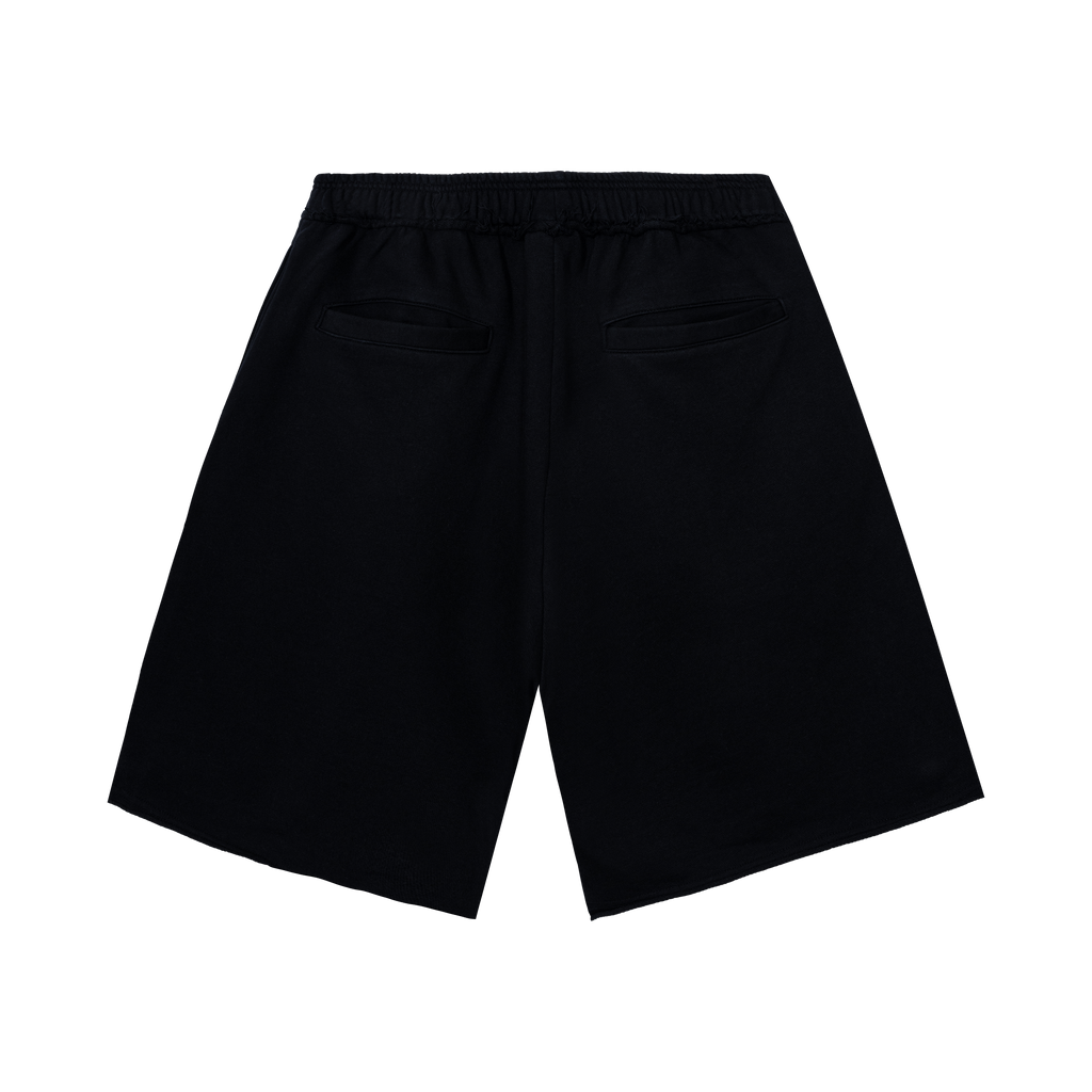 LIGHTNING LOGO EMBROIDERED SWEATSHORTS BLACK/RED