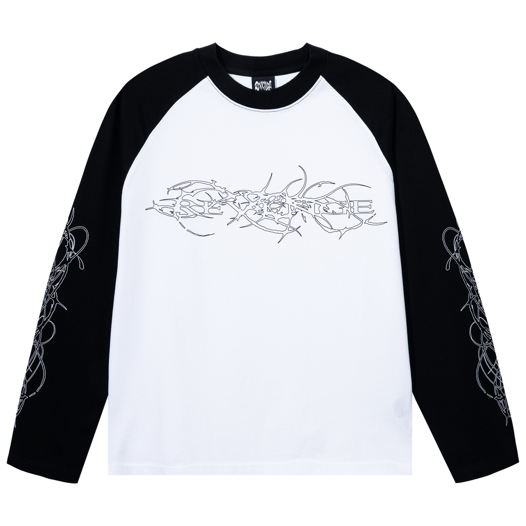 SILHOUETTE RAGLAN LONG SLEEVE BLACK/WHITE