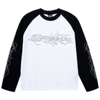 SILHOUETTE RAGLAN LONG SLEEVE BLACK/WHITE