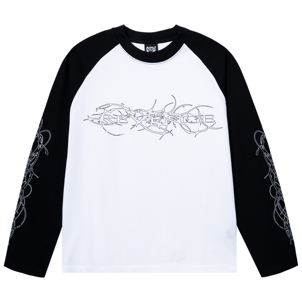 SILHOUETTE RAGLAN LONG SLEEVE BLACK/WHITE