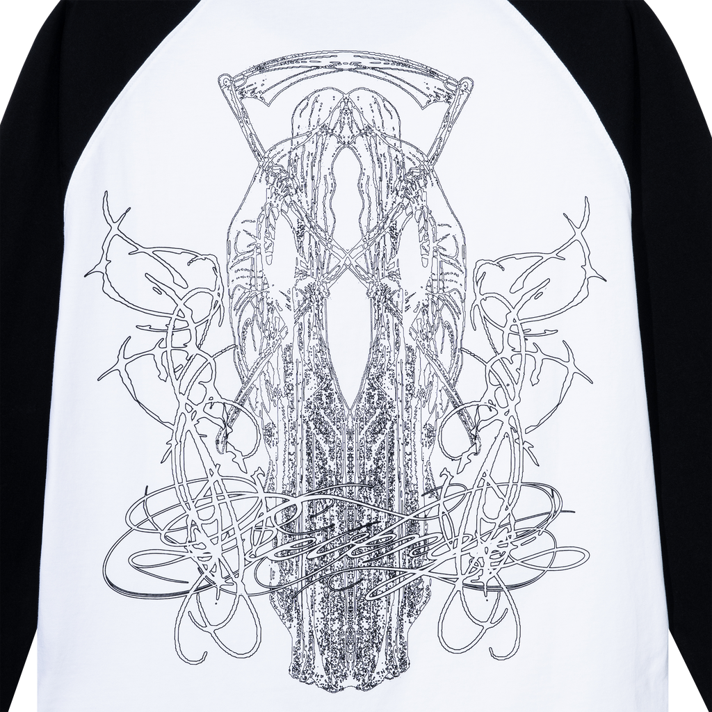 SILHOUETTE RAGLAN LONG SLEEVE BLACK/WHITE