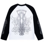 SILHOUETTE RAGLAN LONG SLEEVE BLACK/WHITE