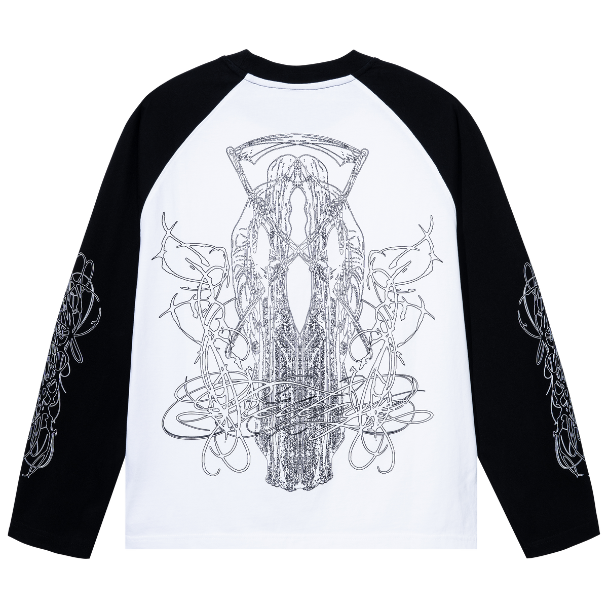 SILHOUETTE RAGLAN LONG SLEEVE BLACK/WHITE