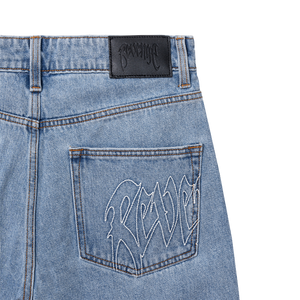 SKULL PATCH DENIM PANT INDIGO