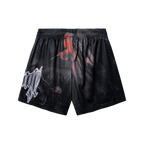 ANGEL OF DEATH MESH SHORTS BLACK/WHITE