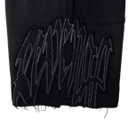 RAW EDGE ARCH LOGO EMBROIDERED SWEATSHORTS WASHED BLACK