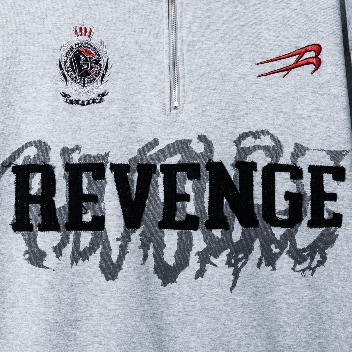 WACO EMBROIDERED QUARTER ZIP HEATHER GREY