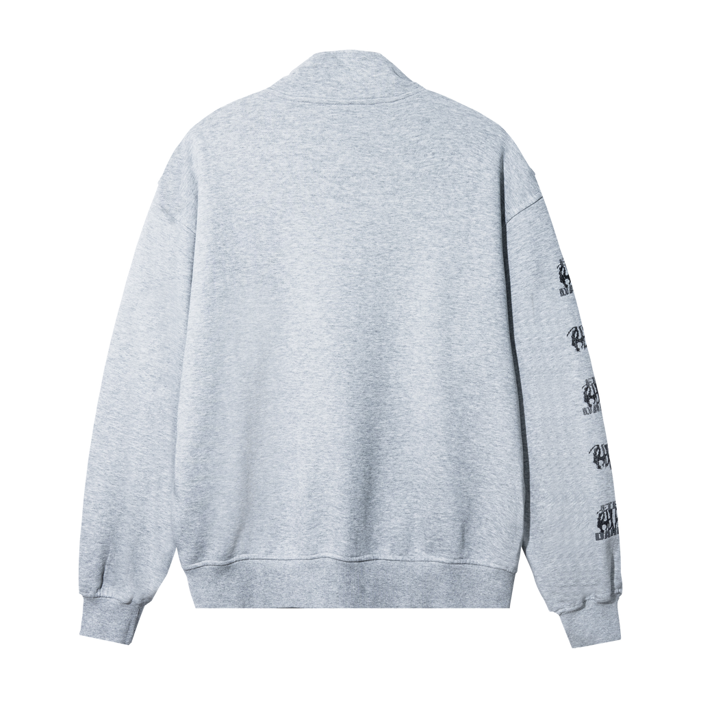 WACO EMBROIDERED QUARTER ZIP HEATHER GREY