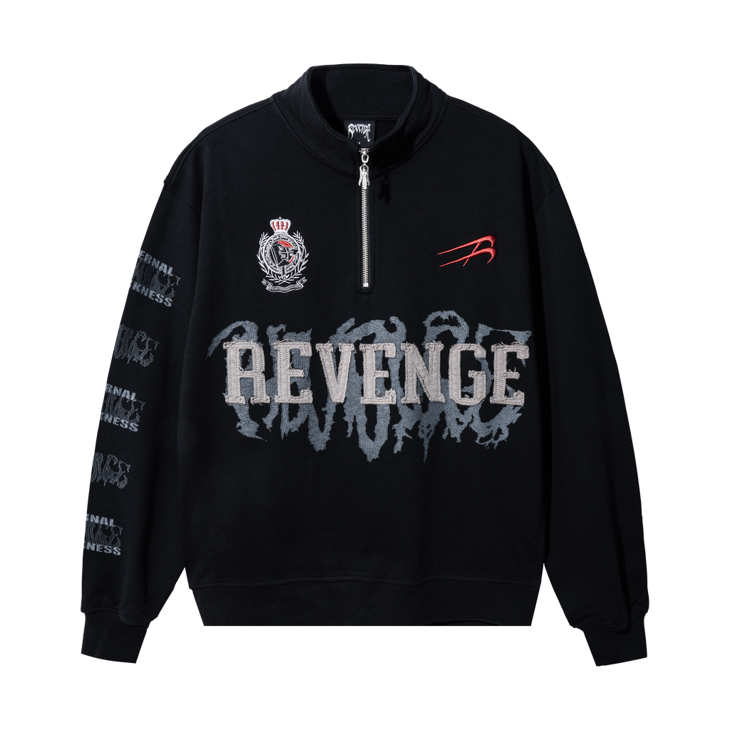 WACO EMBROIDERED QUARTER ZIP BLACK