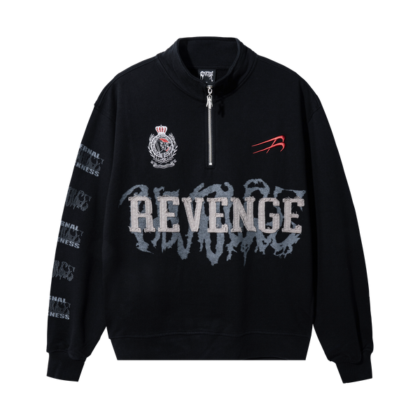 WACO EMBROIDERED QUARTER ZIP BLACK