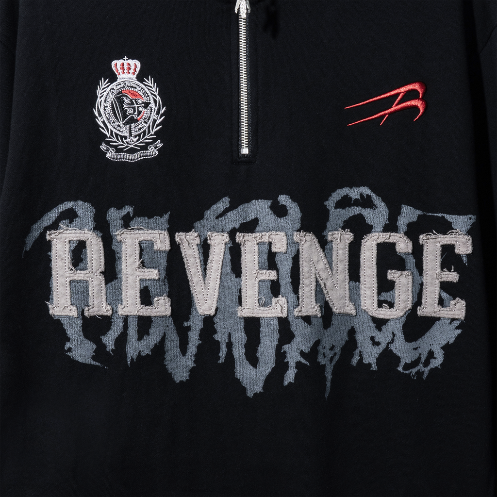 WACO EMBROIDERED QUARTER ZIP BLACK