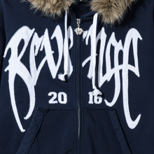 Load image into Gallery viewer, ARCH LOGO FUR ZIP NAVY/WHITE
