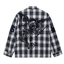 Load image into Gallery viewer, VALKYRIE EMBROIDERED FLANNEL NAVY
